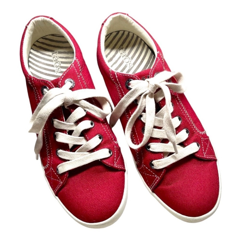 Taos Footwear Red Canvas Lace-Up Sneakers